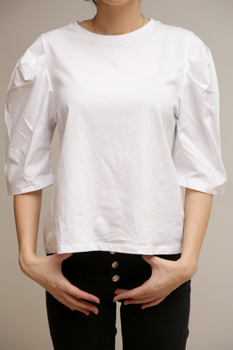 Beyaz Karpuz Kol Tshirt
