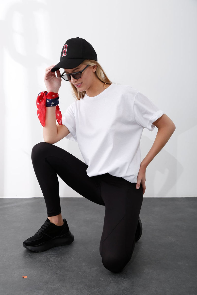 Beyaz Kısa Kol Basic Tshirt 4183