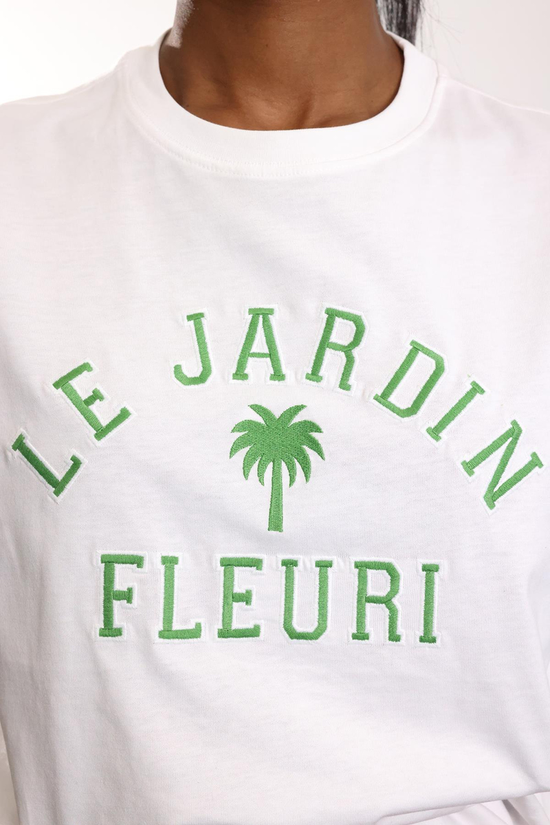 Beyaz Le Jardın Baskılı  Tişört 