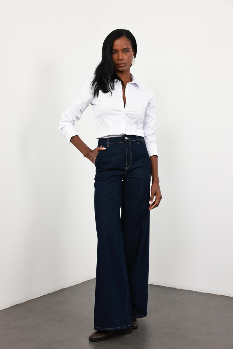 Beyaz Likralı Slim Fit Gömlek 4897