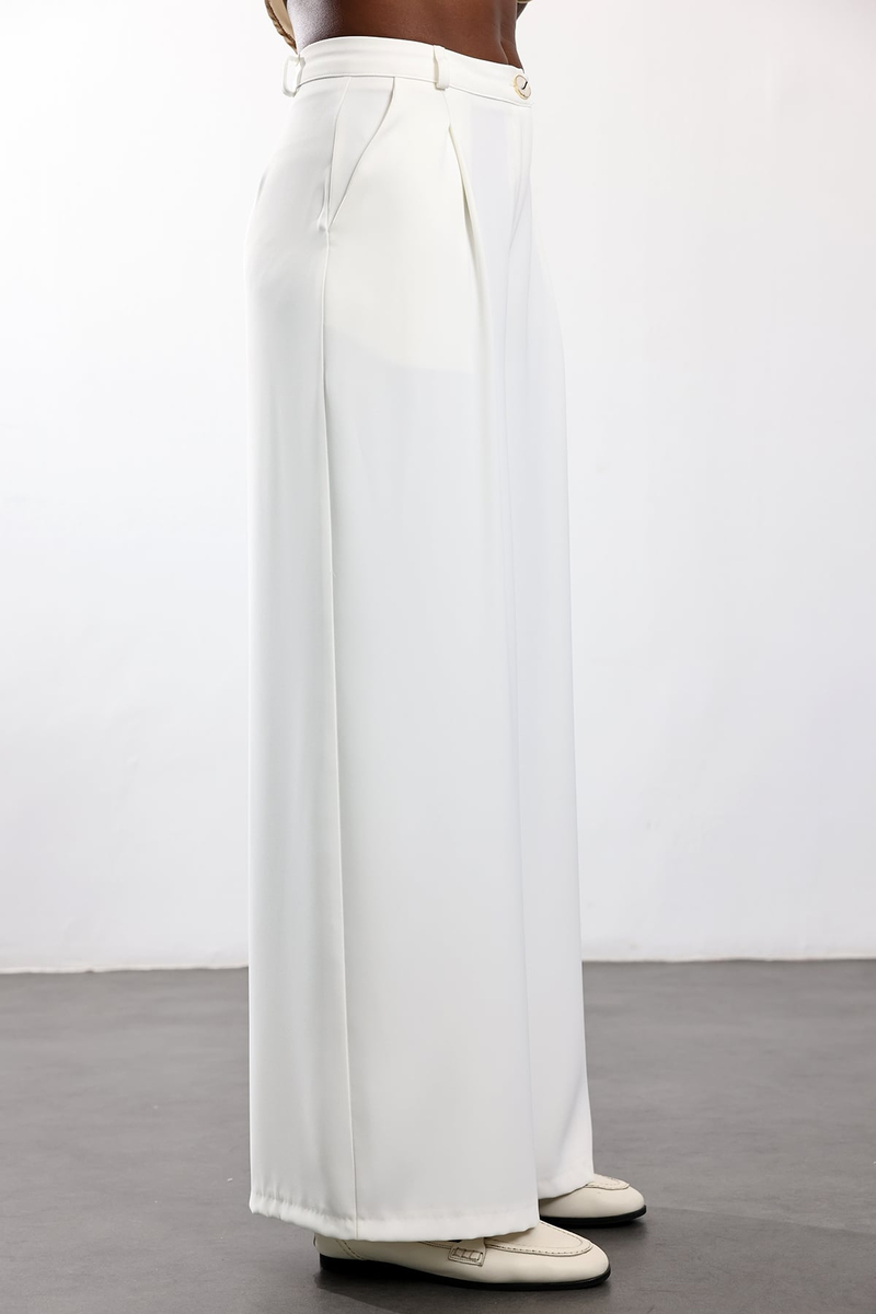 Beyaz Onyx Krep Pantolon 