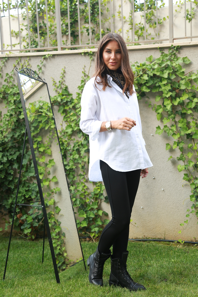 Beyaz Oversize Oxford Gömlek
