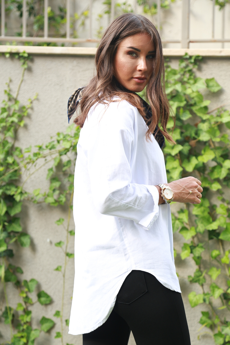 Beyaz Oversize Oxford Gömlek