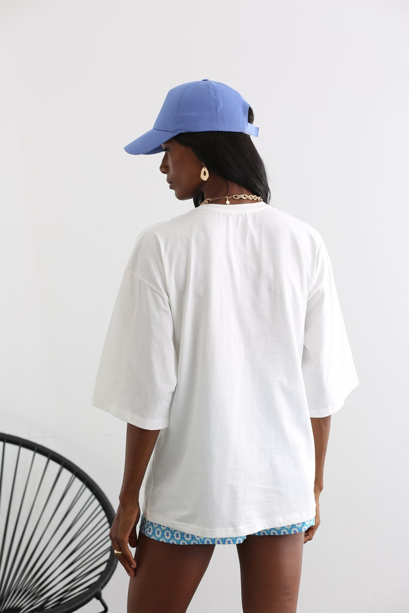 Beyaz Oversize Tshirt 18740