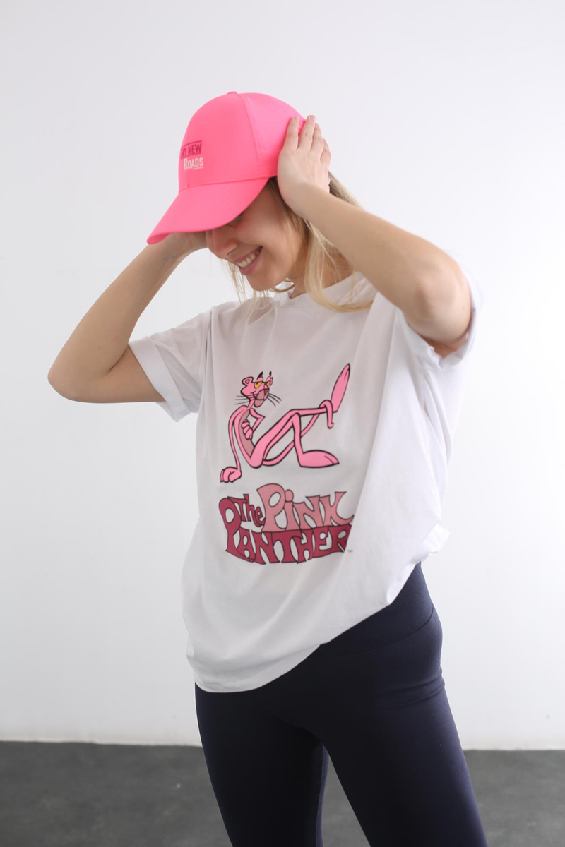 Beyaz Pembe Panter Tshirt 