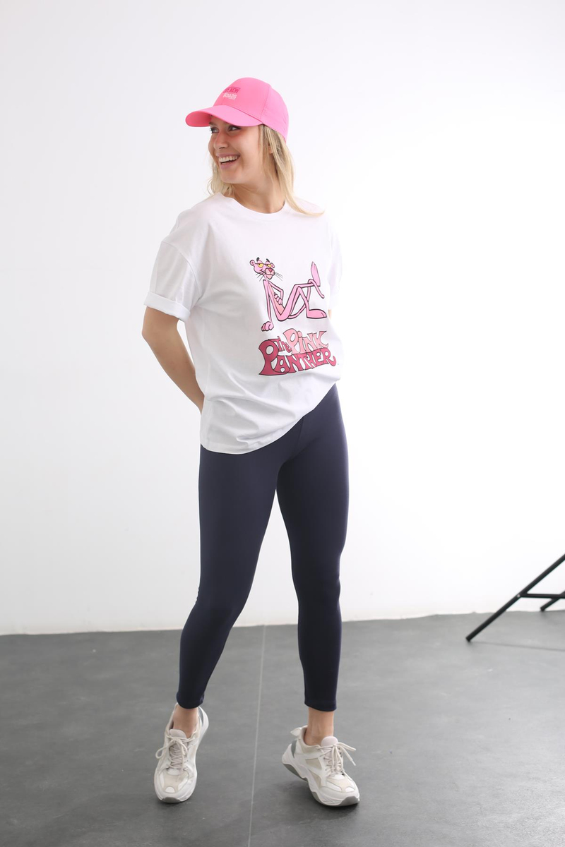 Beyaz Pembe Panter Tshirt 