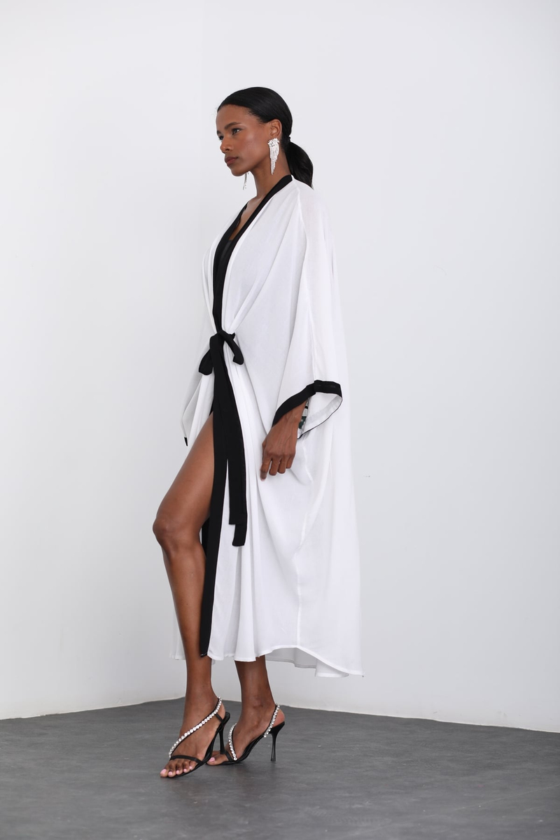 Beyaz Yarasa Kol Kuşaklı Kimono 638