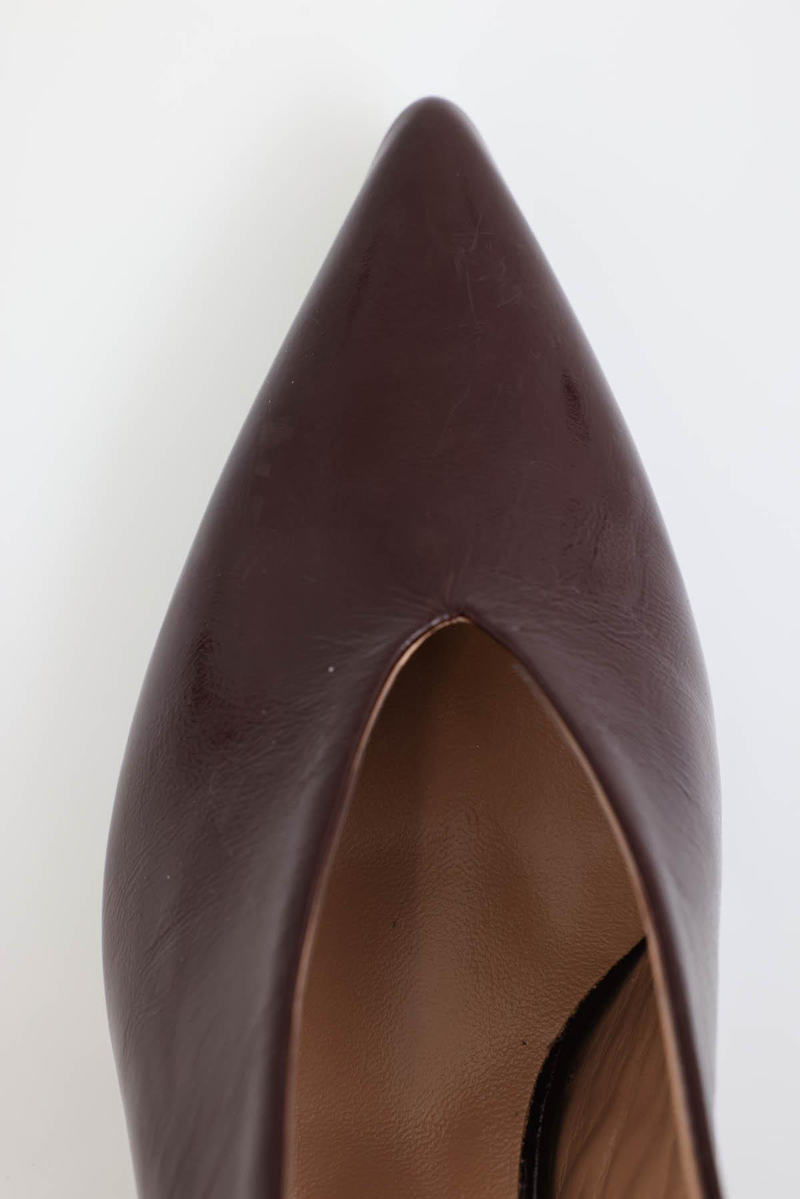 Bordo Arkası Açık Topuklu Ayakkabı 25088