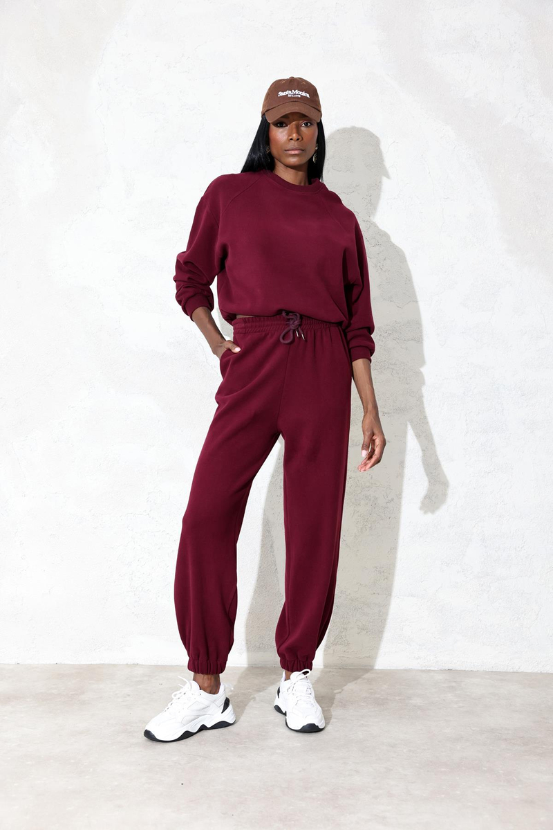 Bordo Basic Eşofman Takım 