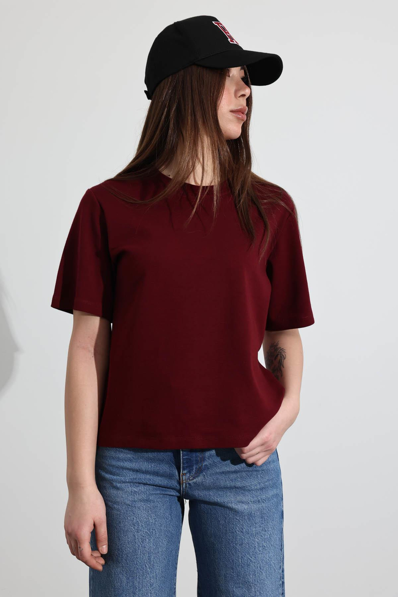 Bordo Basic Tişört 