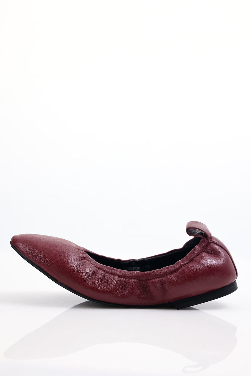Bordo Esnek Deri Babet 25364
