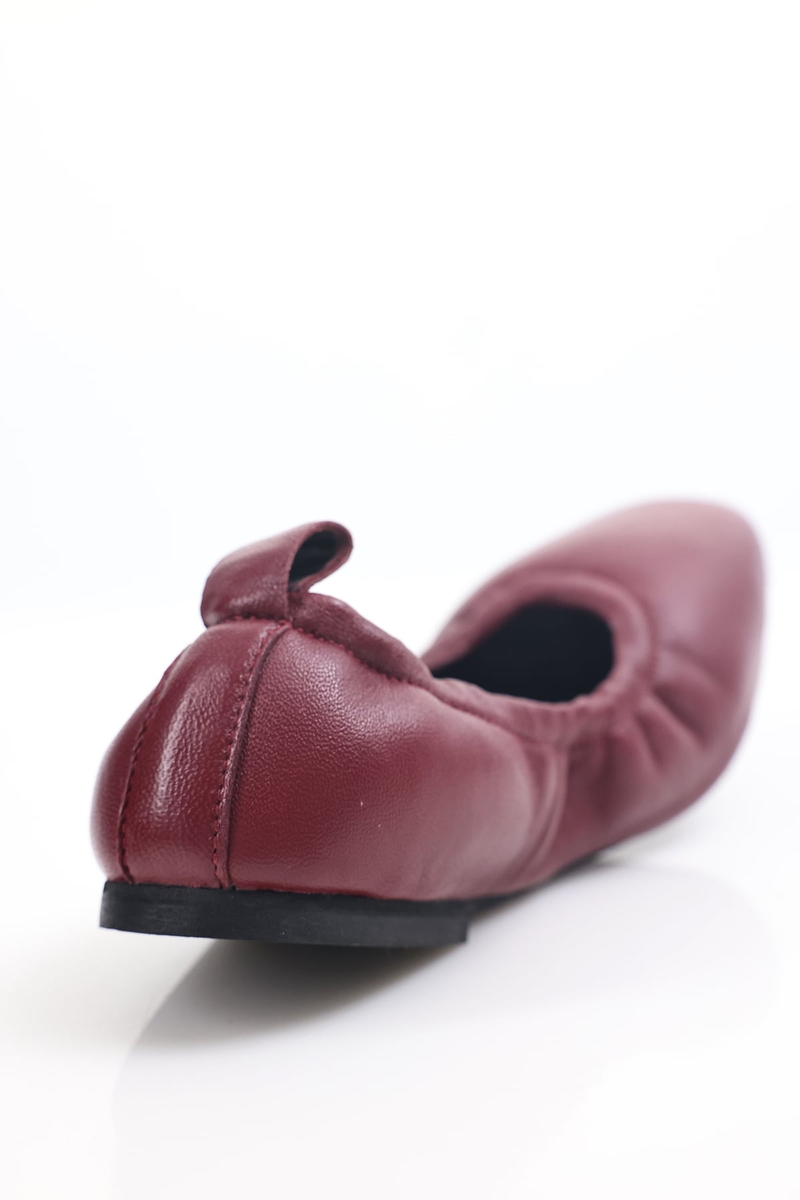 Bordo Esnek Deri Babet 25364
