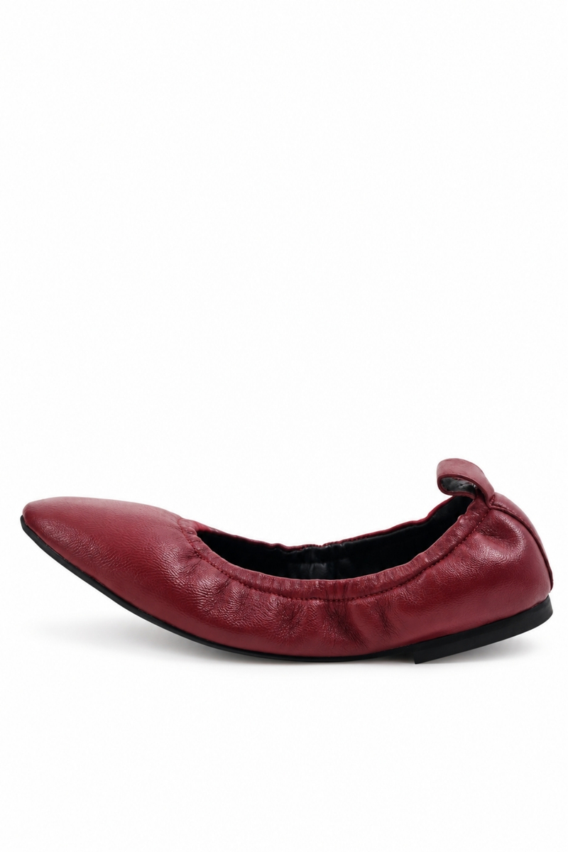 Bordo Esnek Deri Babet 25364