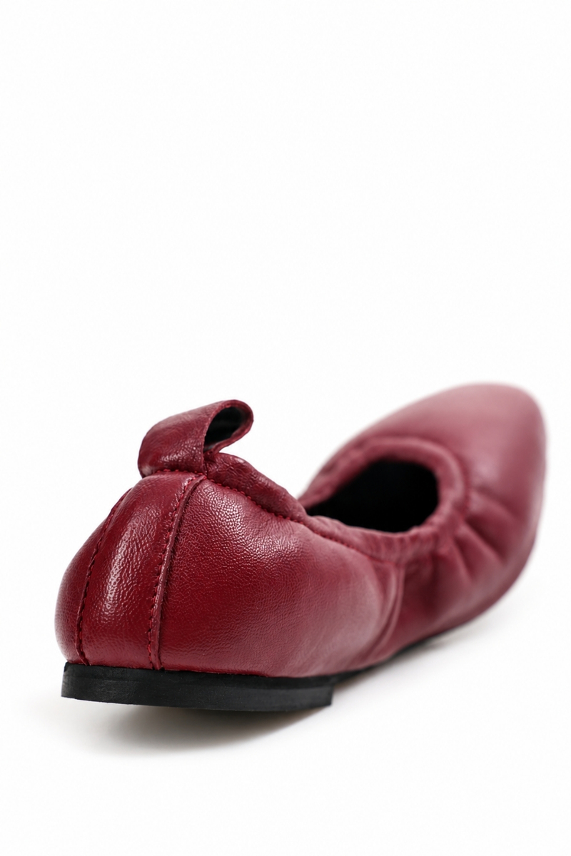 Bordo Esnek Deri Babet 25364