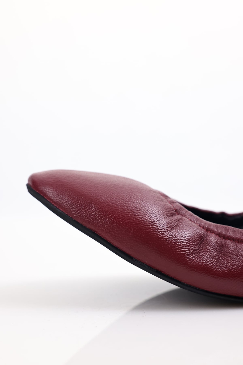Bordo Esnek Deri Babet 25364