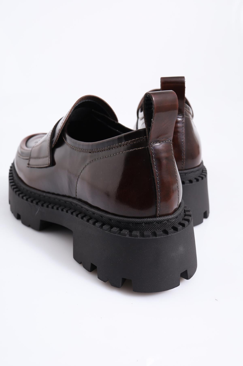 Bordo Kalın Taban Klasik Loafer 22504