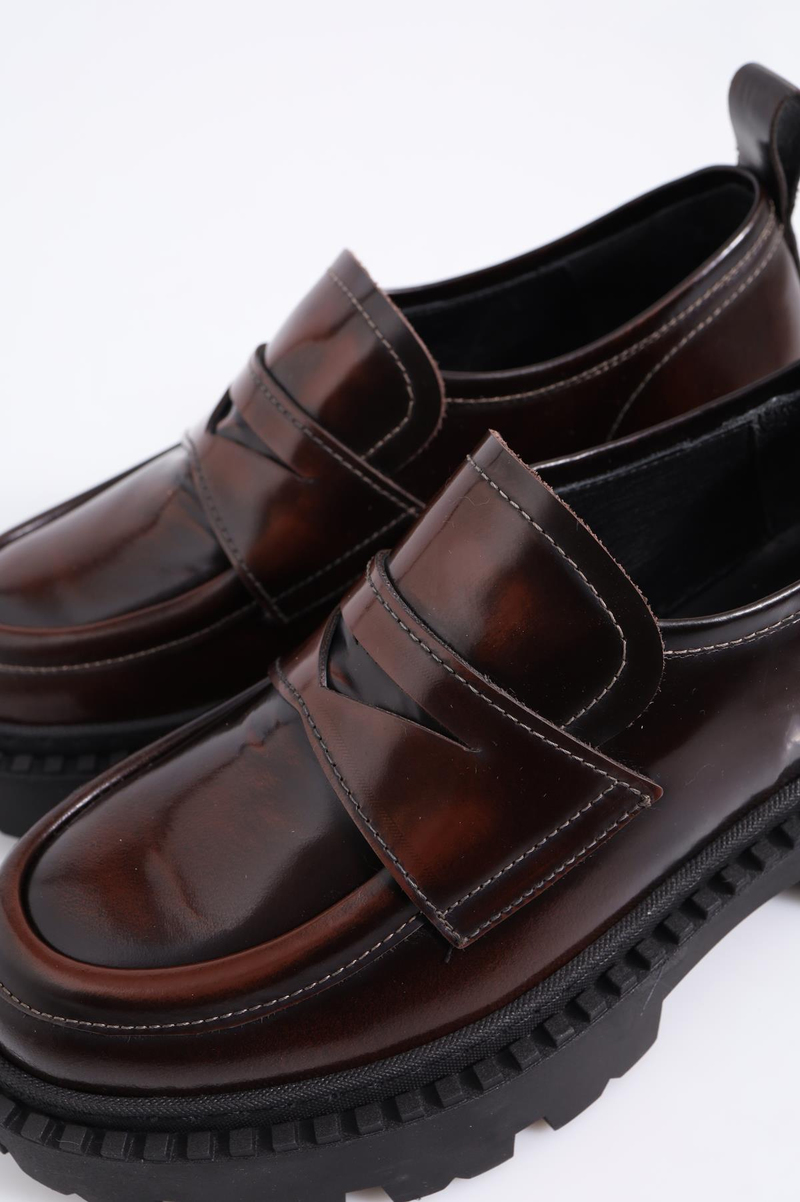 Bordo Kalın Taban Klasik Loafer 22504