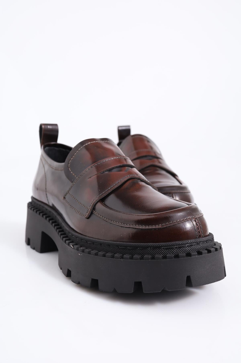 Bordo Kalın Taban Klasik Loafer 22504