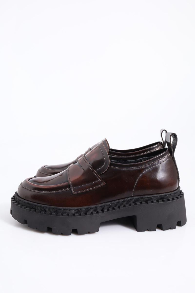 Bordo Kalın Taban Klasik Loafer 22504