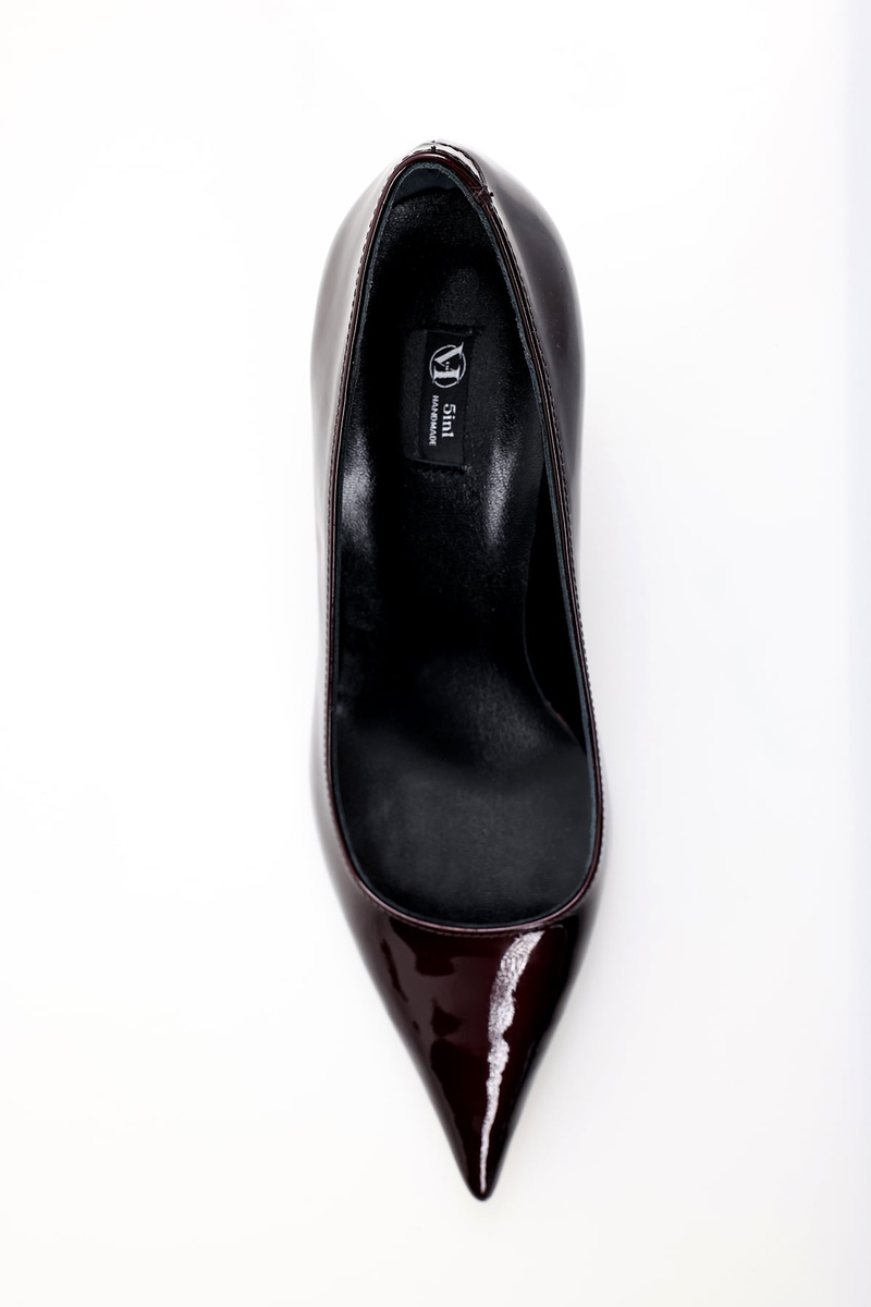 Bordo Rugan Deri Klasik Stiletto 25445