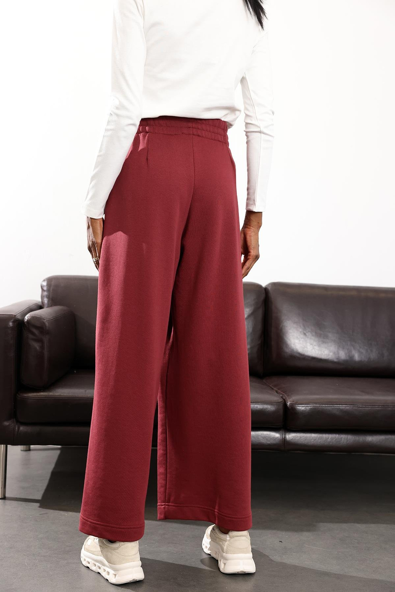 Bordo Yüksek Bel Tok Eşofman 0155