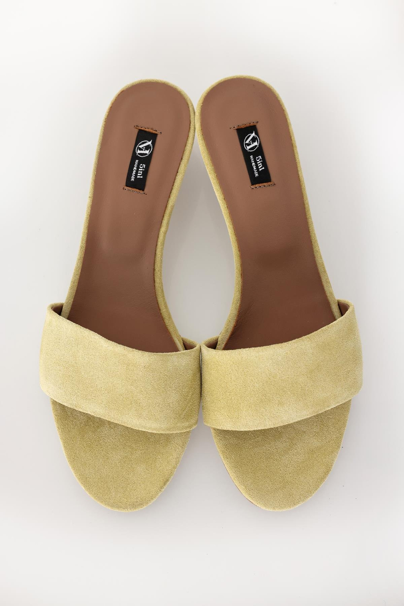 Butter Yellow Mini Topuklu Terlik 24471