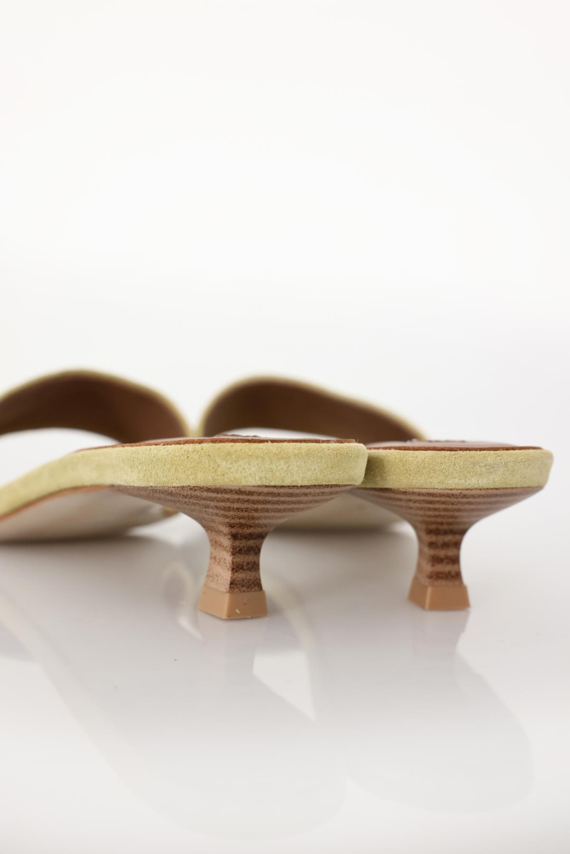 Butter Yellow Mini Topuklu Terlik 24471