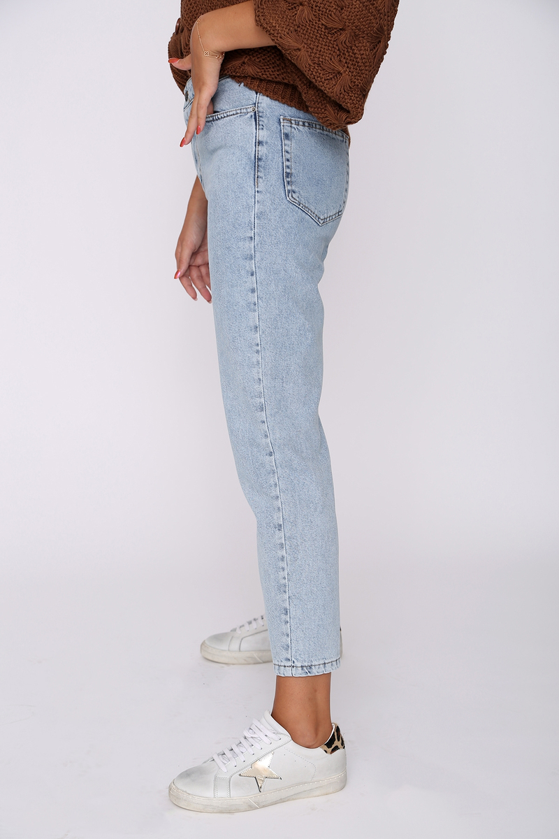Buz Mavi Mom Jean Pantolon 