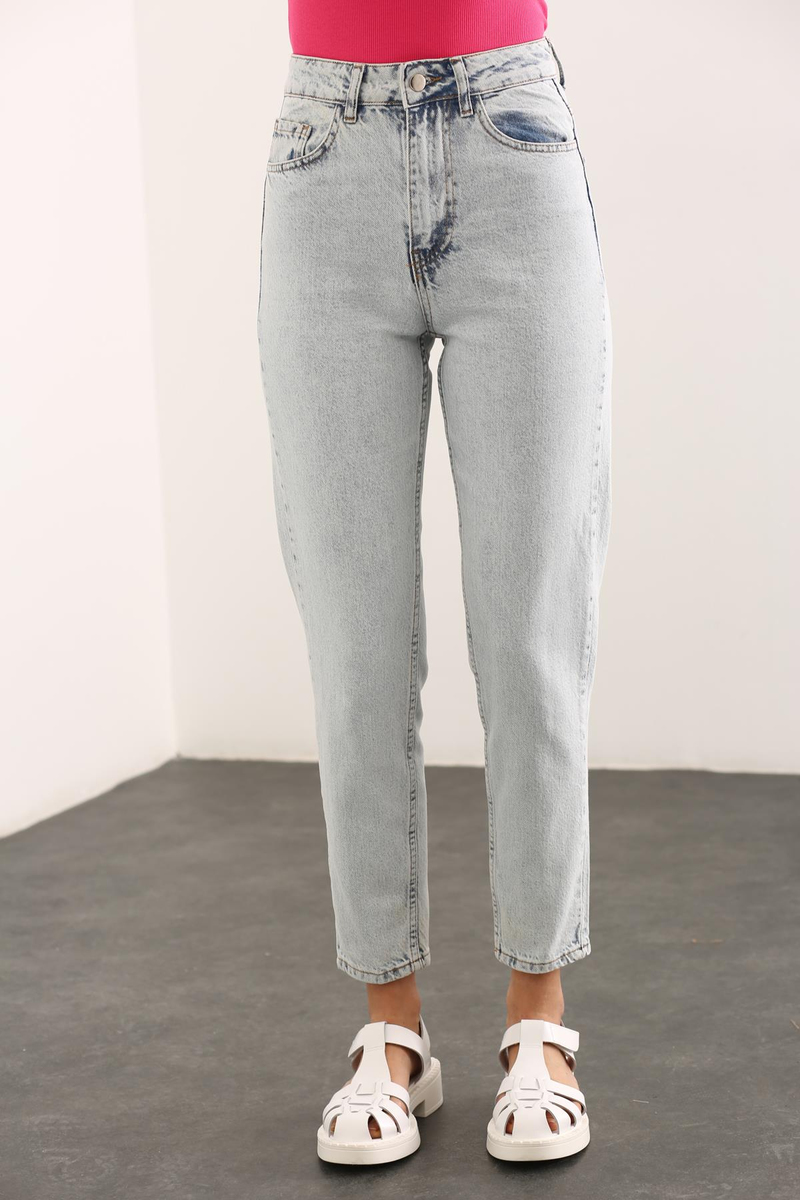Buz Mavi Ultra Yüksek Bel Mom Jean 228101