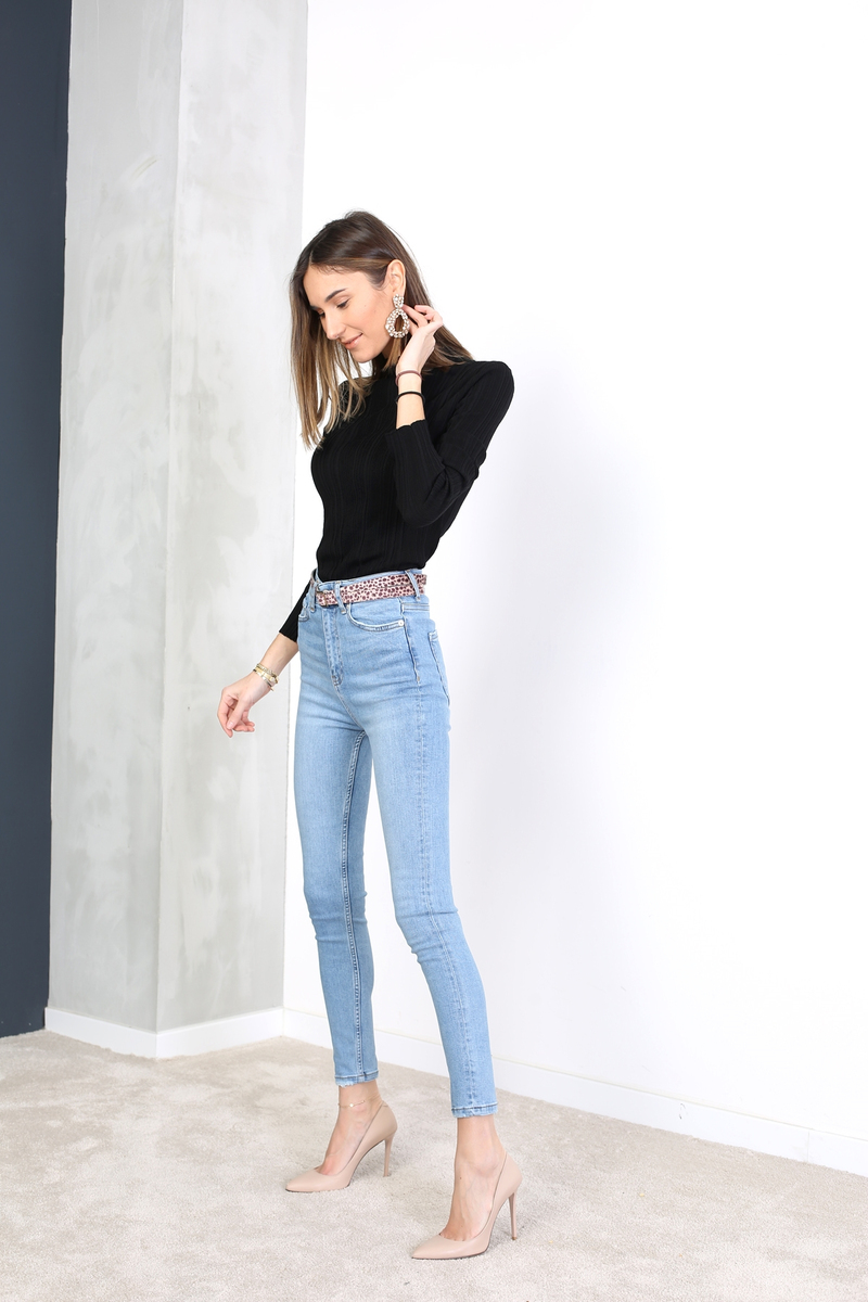 Buz Mavi Yüksek Bel Skinny Jean 1468