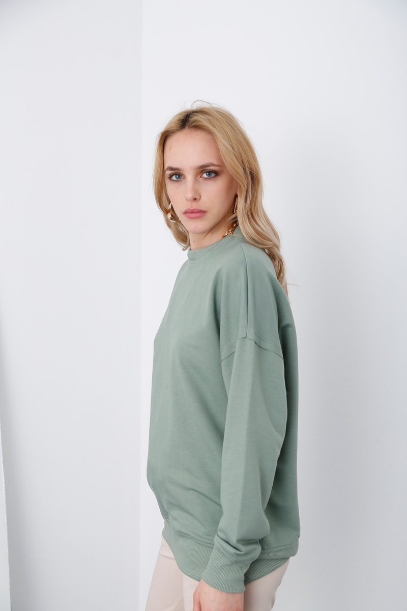 Çağla Yeşili Basic Sweatshirt 9002