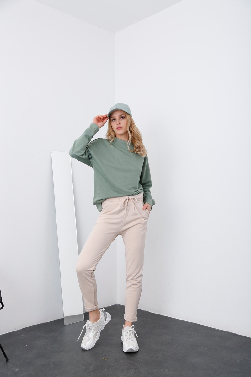 Çağla Yeşili Basic Sweatshirt 9002
