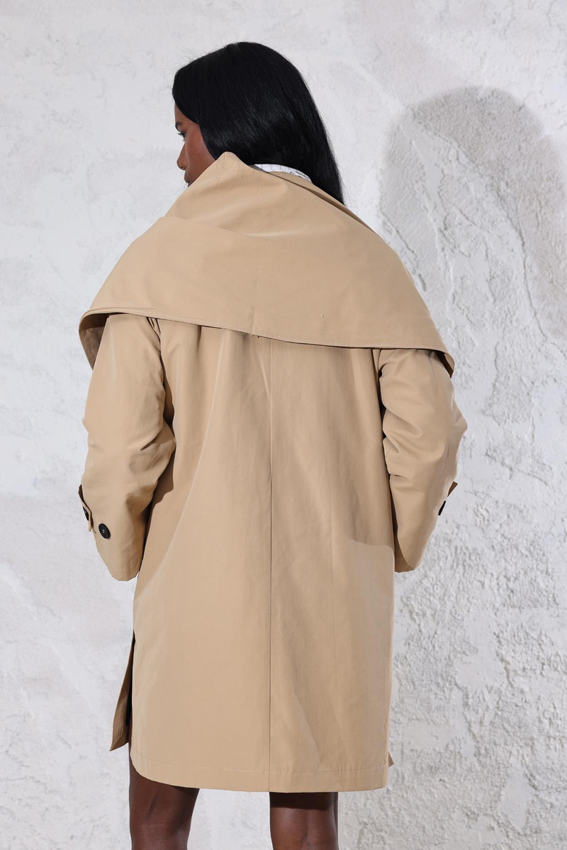 Camel Atkılı Trençkot 