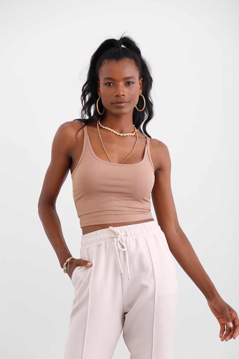 Camel Ayarlanabilir Askılı Fitilli Büstiyer 0287