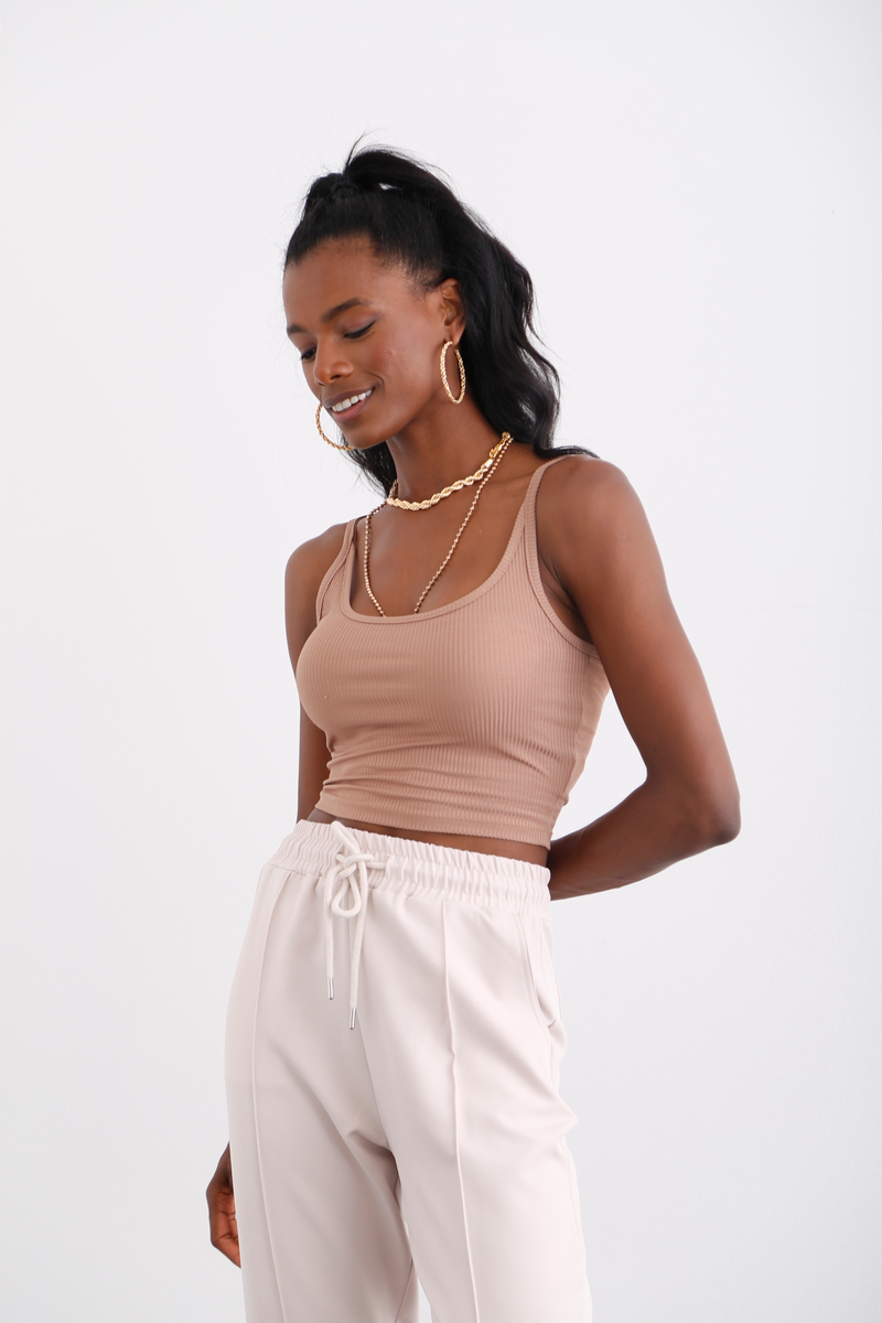 Camel Ayarlanabilir Askılı Fitilli Büstiyer 0287