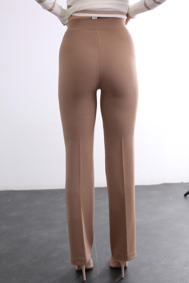 Camel Beli Lastikli Bol Paça Pantolon 1710