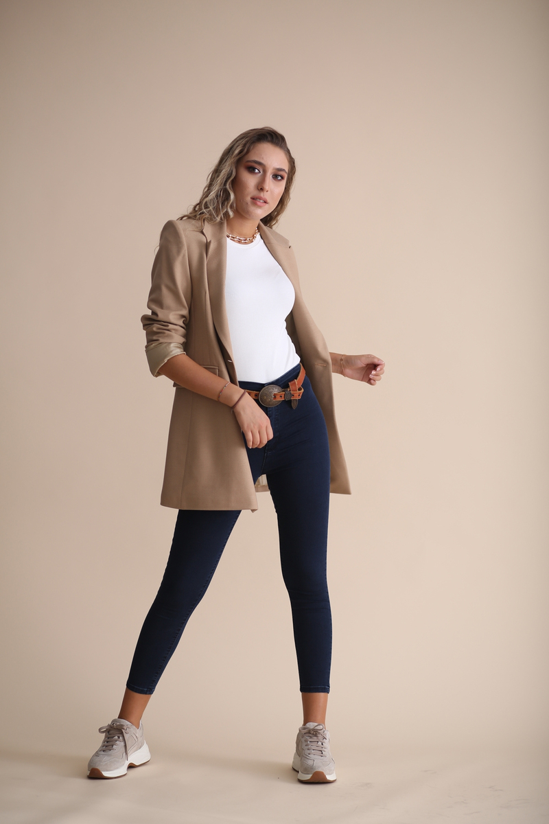 Camel Dört Düğme Ceket 3217