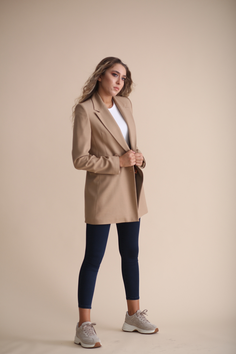 Camel Dört Düğme Ceket 3217