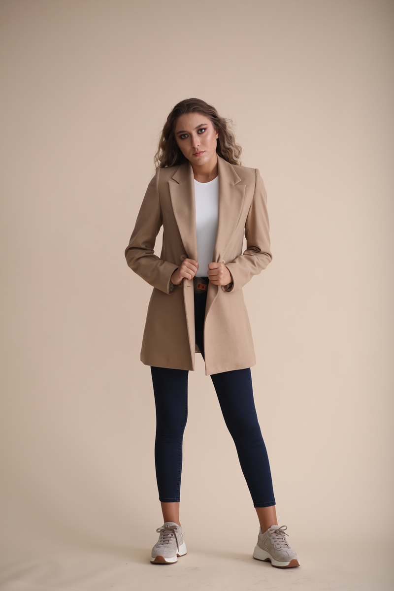 Camel Dört Düğme Ceket 3217