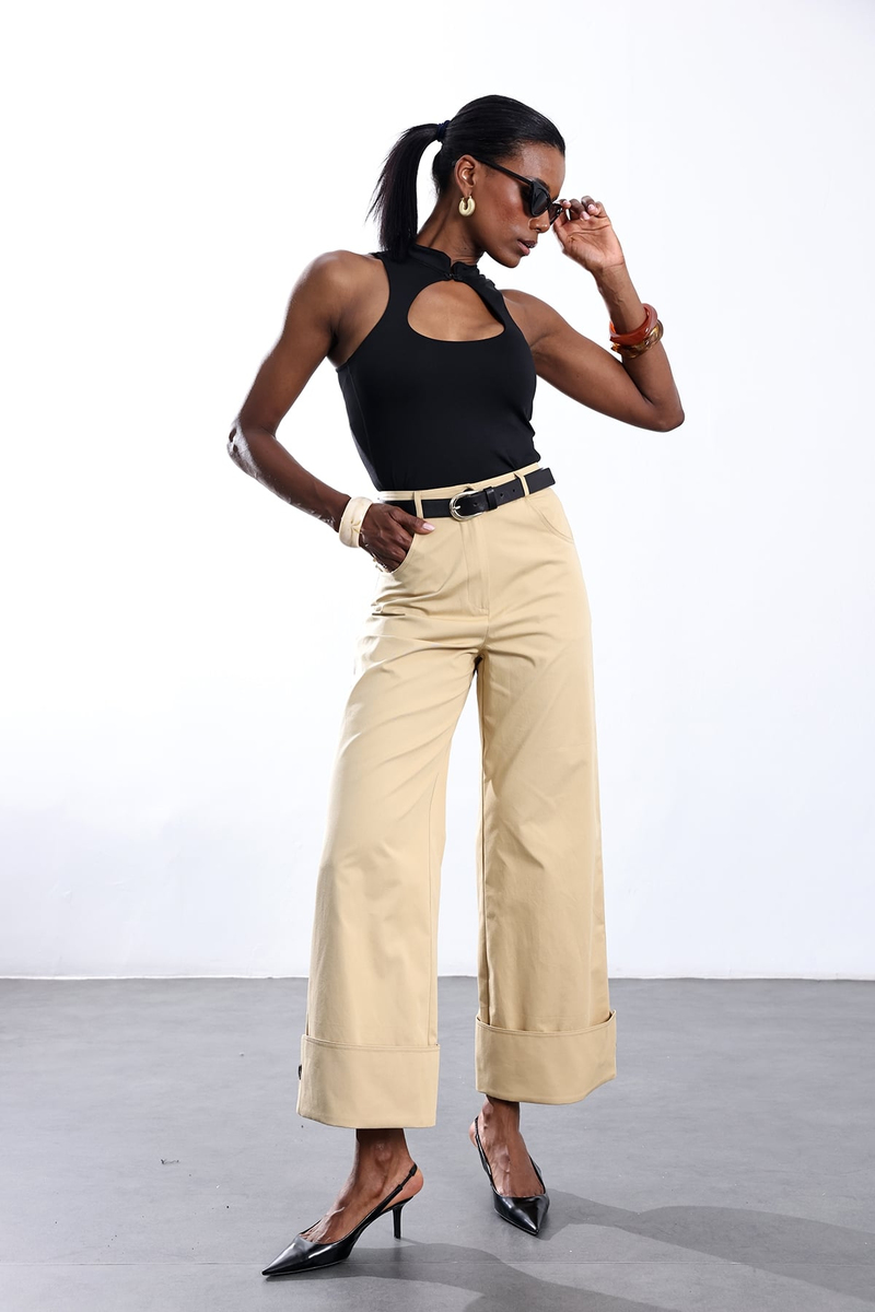Camel Duble Paça Canvas Pantolon 1466