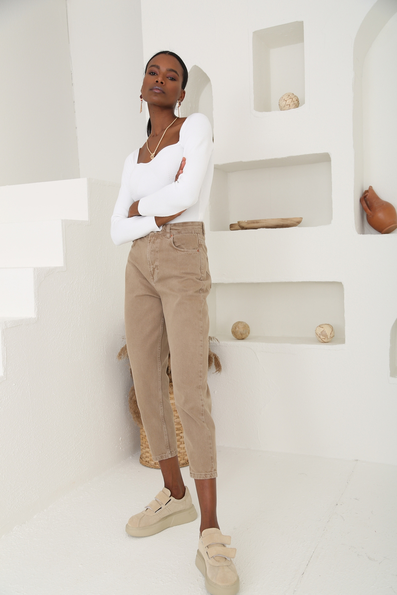 Camel Extra Yüksek Bel Mom Jean 21315