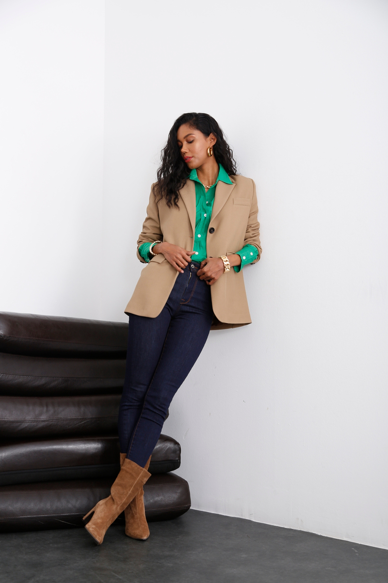 Camel İki Düğme Blazer Ceket 4040