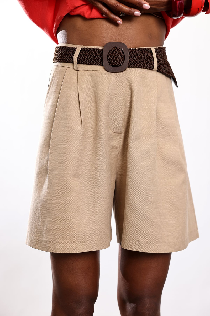 Camel Kemerli Bermuda Şort 9075