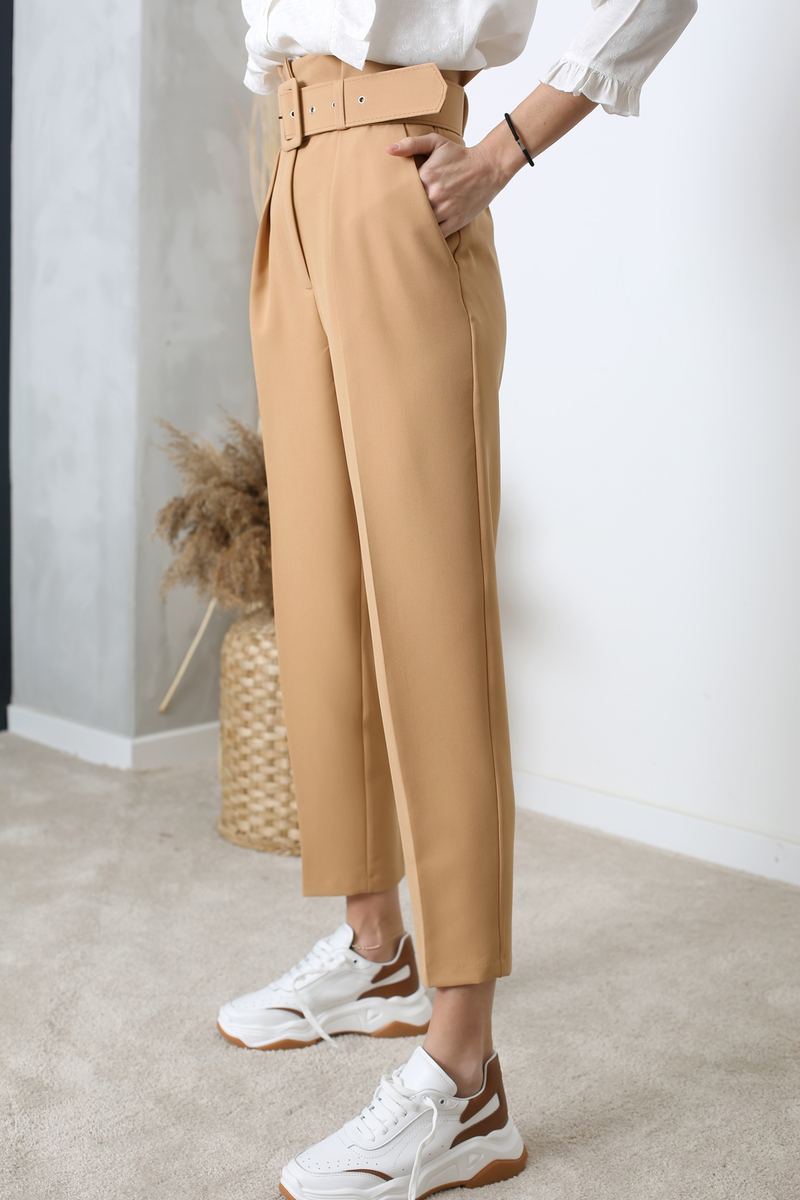 Camel Kemerli Havuç Pantolon 1247