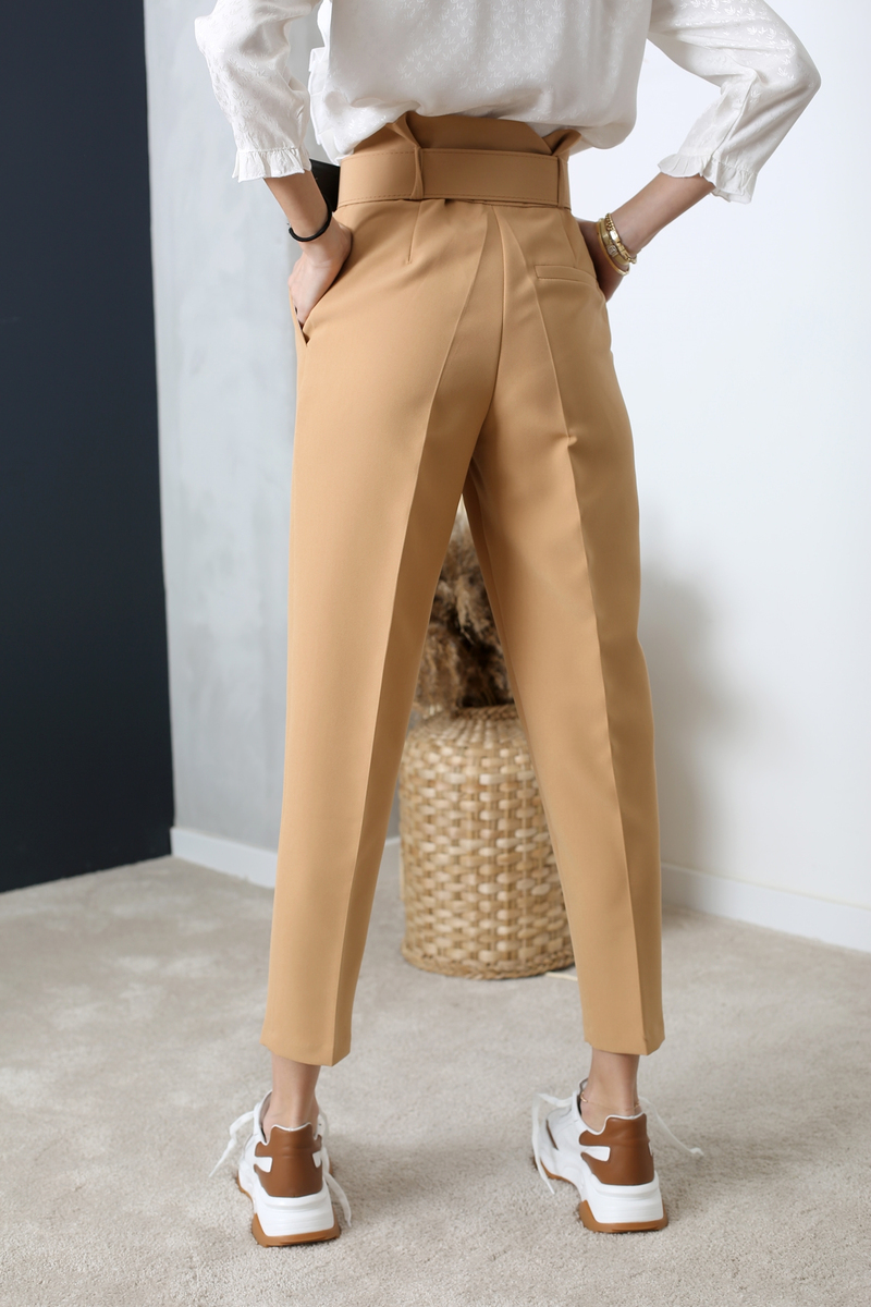 Camel Kemerli Havuç Pantolon 1247
