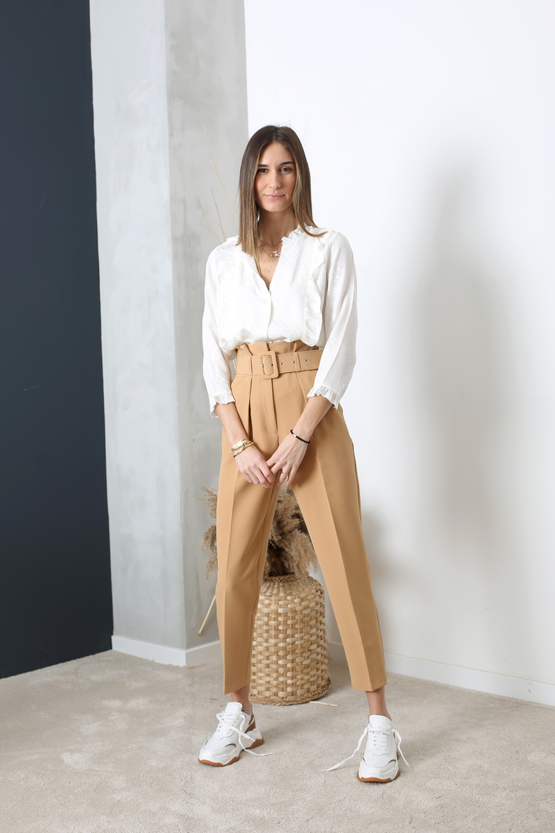 Camel Kemerli Havuç Pantolon 1247
