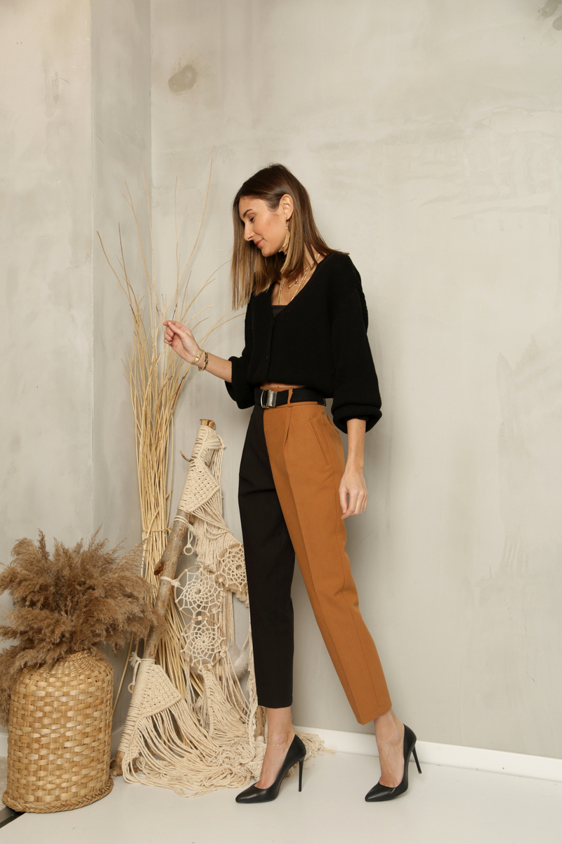 Camel Kemerli İki Renk Pantolon 1358