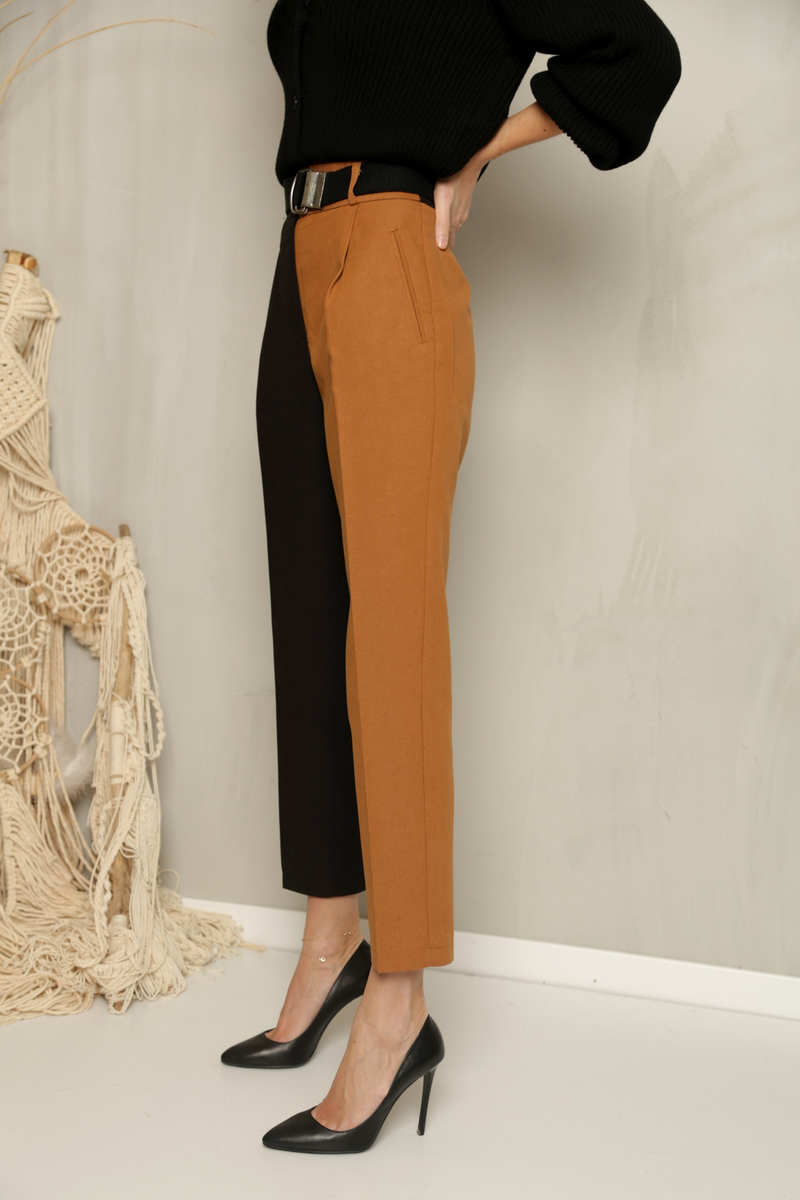 Camel Kemerli İki Renk Pantolon 1358