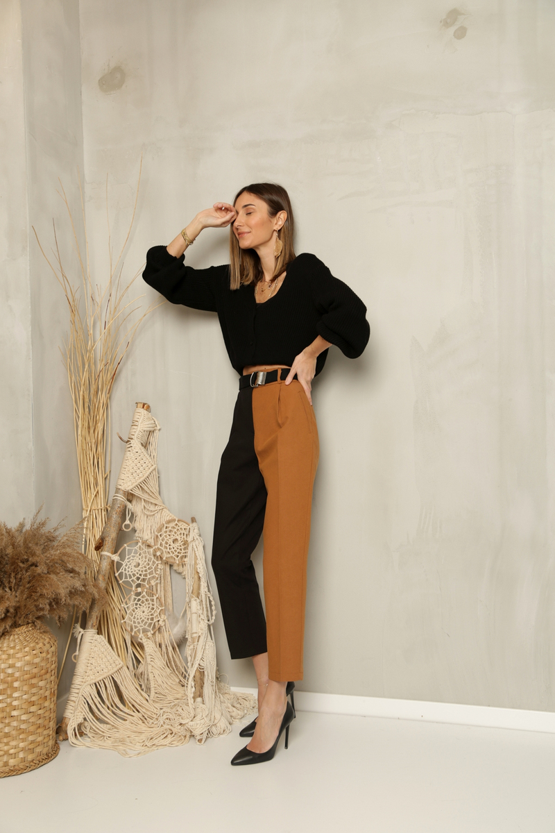 Camel Kemerli İki Renk Pantolon 1358