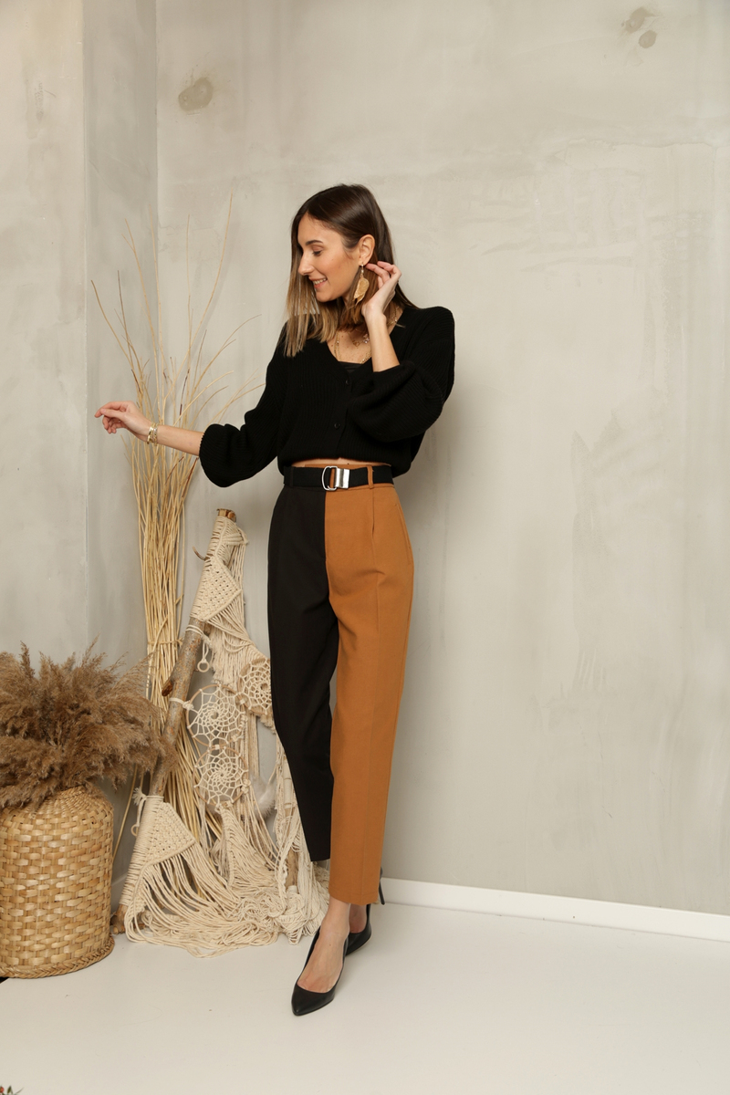 Camel Kemerli İki Renk Pantolon 1358